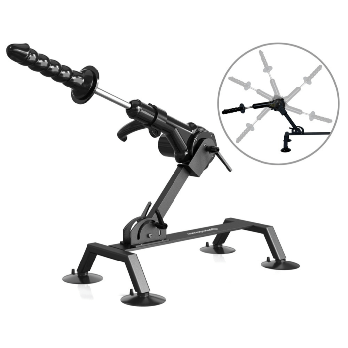 Body Dock Pro sexmaskine med justerbar vinkel og monteret dildo
