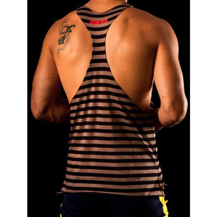 Barcode Tank Top Beige Black 