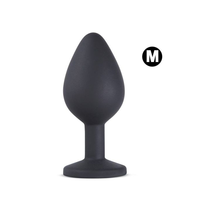 Silikone Butt Plug Med Smykkesten - Medium