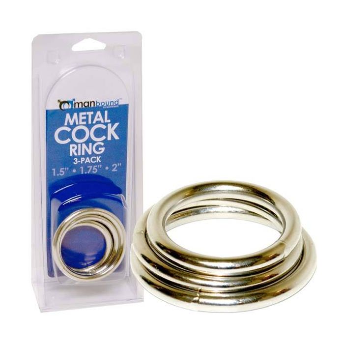 MANBOUND METAL COCK RING 3 STK