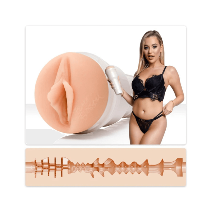 Fleshlight Girls Blake Blossom Bombshell med sleeve og modelillustration
