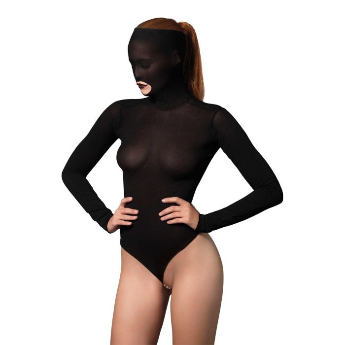 Leg Avenue Langærmet Bodystocking Med Maske Og Perle-G-Streng
