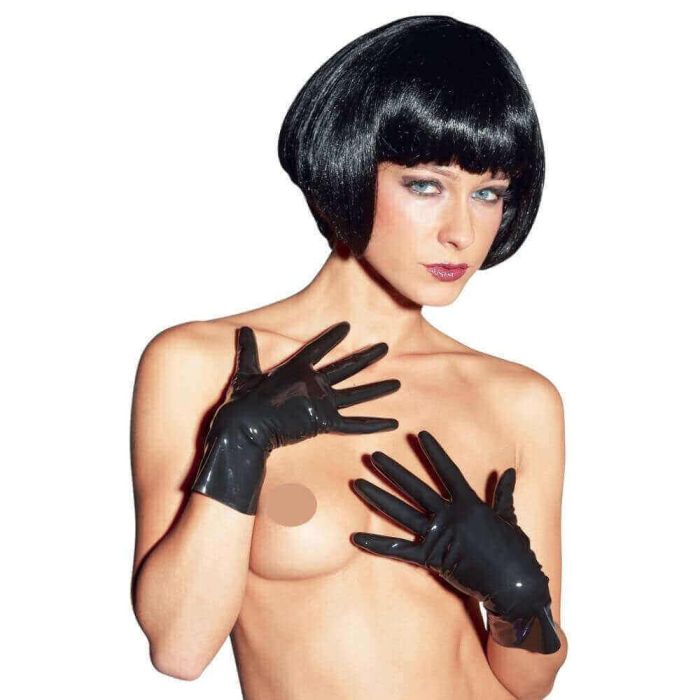 Sorte, Korte Latex Handsker 